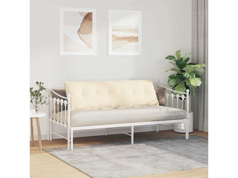 Coussin de dos, coussin de dossier crème 160 x 50 cm tissu en velours côtelé cf54622 - Conforama D