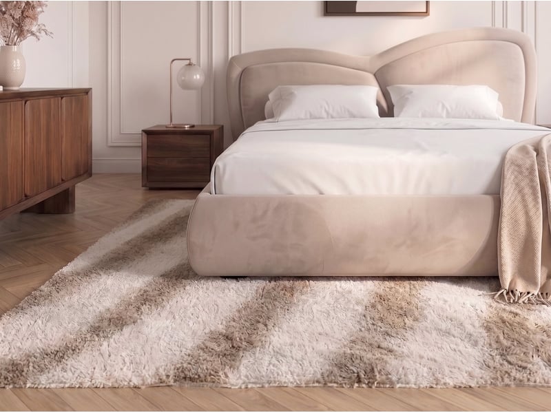 Bobochic lit bas daniela tissu velours lisse beige 140x190 DANIELA - Conforama D