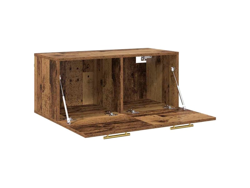  Meuble mural, rangement salon 80 x 36.5 x 35 cm bois d'ingénierie bois ancien shl8289  - Conforama E