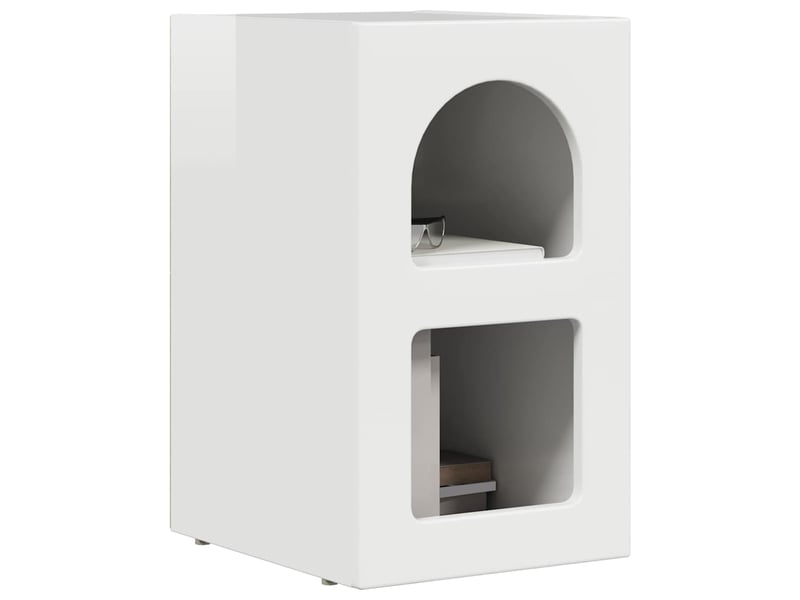  Table de chevet - cabinet de chevet - table de nuit elst 2 pièces blanc brillant  - Conforama B