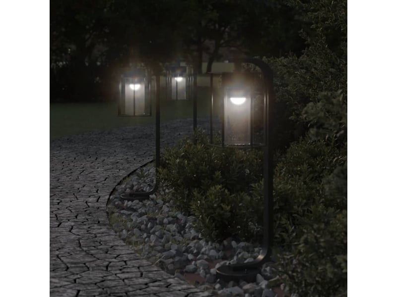  Lampadaires d'extérieur 3 pcs 60 cm acier inoxydable noir 02_0042552  - Conforama B