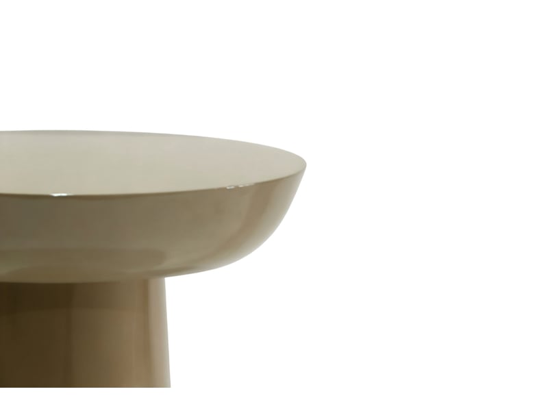  Table d'appoint laquée couleur taupe, haut brillant  - Conforama D