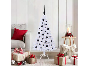 Sapin de noël artificiel, arbre de noël blanc 120 cm pvc et acier shl1280