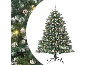 Sapin de noël artificiel, arbre de noël vert 150 cm pvc, plastique et acier shl6428