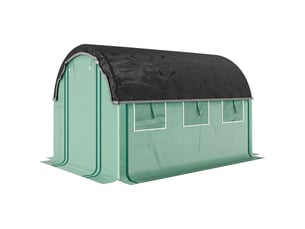 Serre tunnel de 3 x 2 x 2 m avec filet de protection solaire, parois latérales enroulables, bâche en plastique, structure en acier, verte