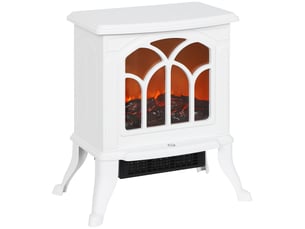 Cheminée électrique sur pied blanche, effet flamme led, 7501500 w