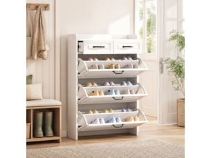 Meuble à chaussures 12 paire(s)  <strong>CRAVDOM</strong>  <strong></strong> coloris blanc