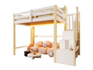 Lit mezzanine 90x200 cm <strong>MODENUIT </strong> <strong></strong> coloris bicolore