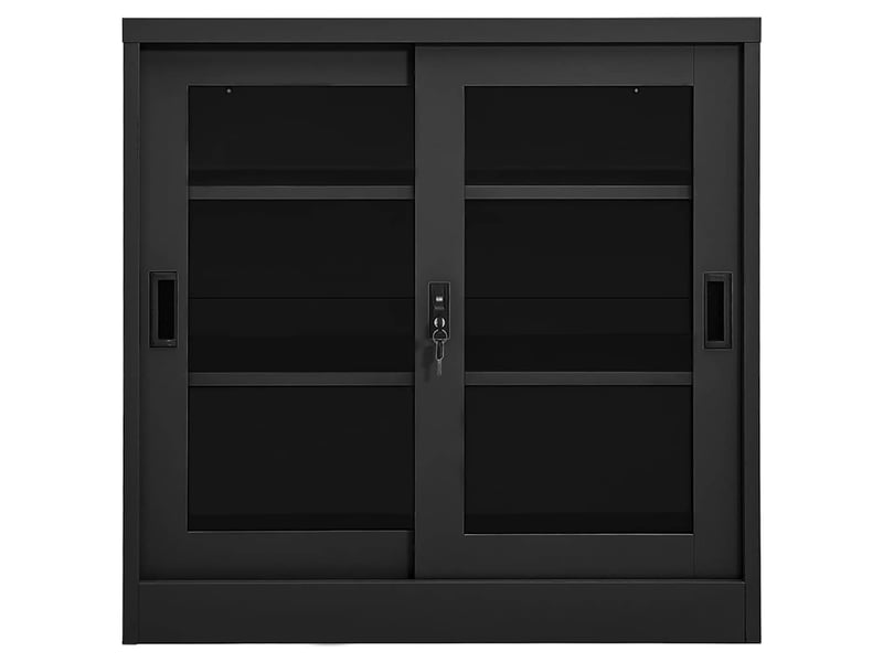  Armoire de rangement, armoire à portes coulissantes anthracite 90x40x90 cm acier  - Conforama A