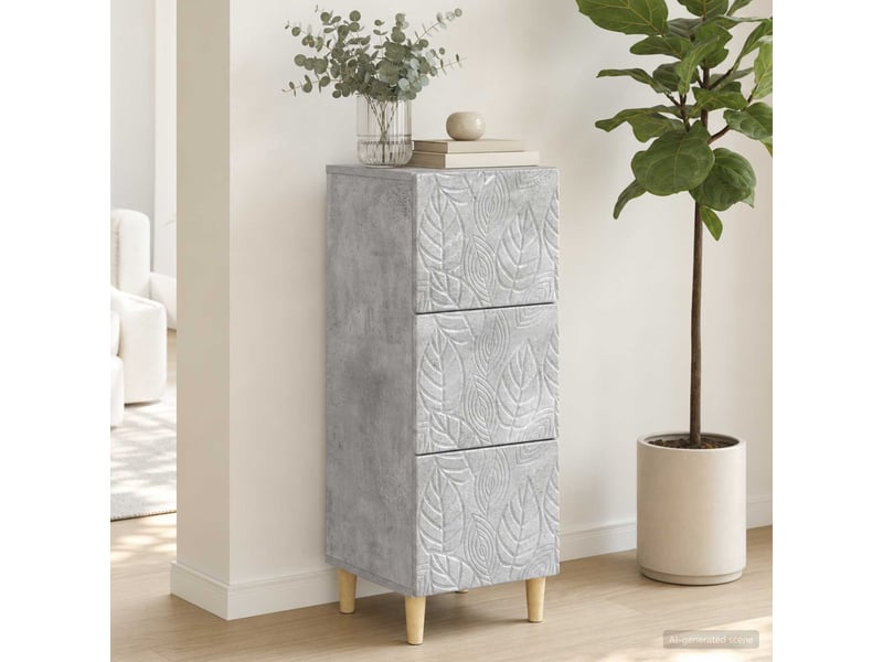  Armoire de rangement bureau, armoire à tiroirs gris béton 33 x 34,5 x 90 cm shl369  - Conforama C