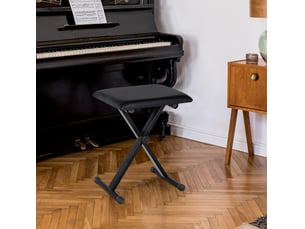 Tabouret de piano pliable et réglable en hauteur 39 x 29 cm – noir – assise rembourrée confortable