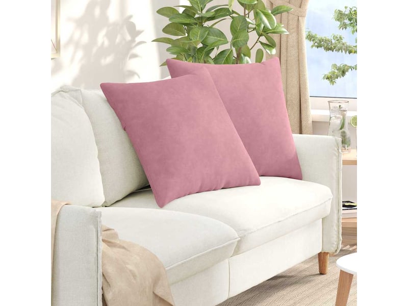  Lot de 2 coussins de canapé, coussins décoratifs rose 80 x 80 cm cf59154  - Conforama B