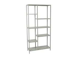 Padma - libreria freestanding a 6 ripiani 80x163,5x30 cm scaffale per soggiorno, ufficio in metallo salvia
