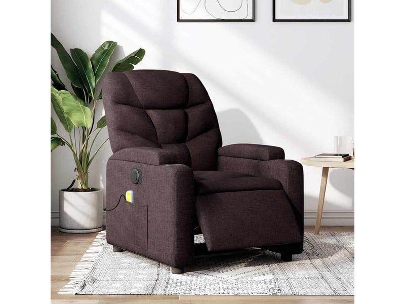  Fauteuil de massage inclinable électrique, fauteuil relax marron foncé tissu shl51017  - Conforama B