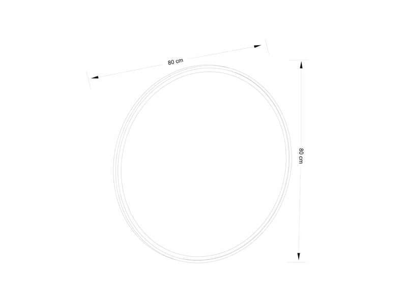  Miroir de salle de bain rond 80x80 cm, lumineux, anti-buée, intensité variable, argenté  - Conforama C