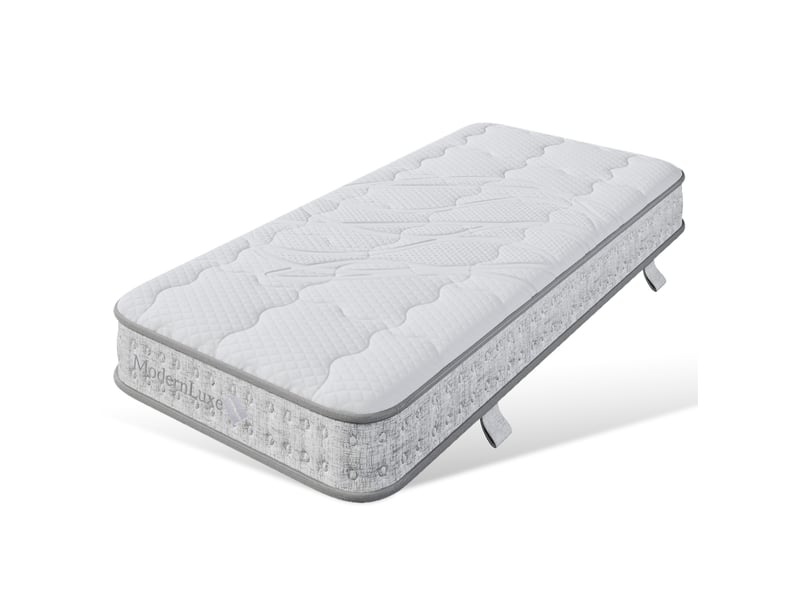 Matelas 90x190 cm h3 7 zones ressorts ensachés mousse froide polyester blanc  - Conforama C