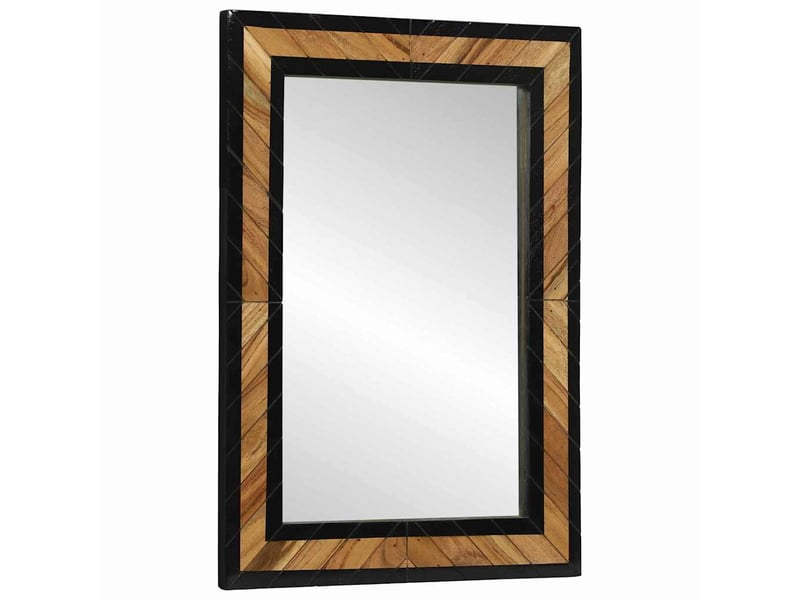  Miroir mural noir et marron 70 x 2 x 70 cm bois d'acacia massif cf62857  - Conforama B