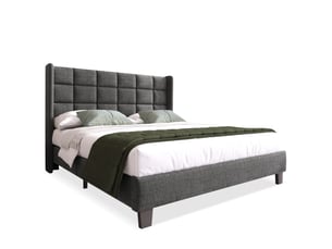 Lit 2 places 140x200 cm <strong></strong>  <strong></strong> coloris gris