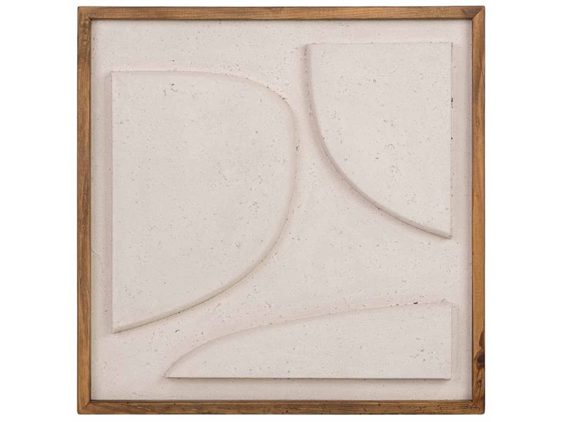 Tableau artisanal en bois recyclé relief blanc 62x4x62 cm h - Conforama B