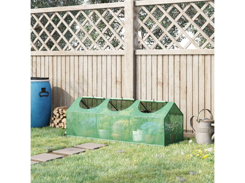  Serre avec fenêtres enroulables, résistante aux intempéries, 180 cm x 60 cm x 60 cm, verte  - Conforama D