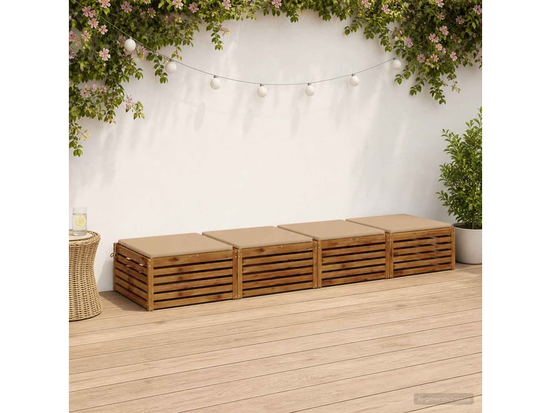  Lot de 4 coussins de siège, coussins d'assise soest 100 % polyester sable cf60532  - Conforama B