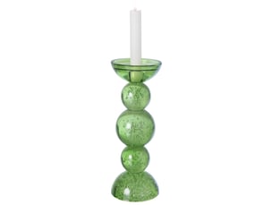 Bougeoir boules en verre ilias 26cm vert olive