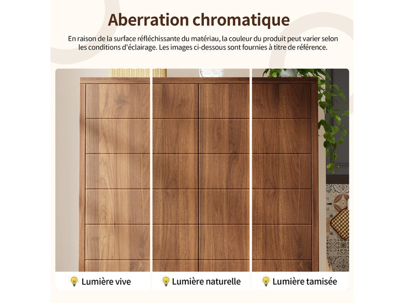  Meuble de cuisine muvano, armoire de cuisine haute 2 portes, brun foncé, 100 × 40 × 162,5 cm  - Conforama E