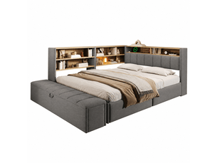 Lit banquette 140x200 cm <strong>MODERNLUXE</strong> <strong></strong> coloris gris