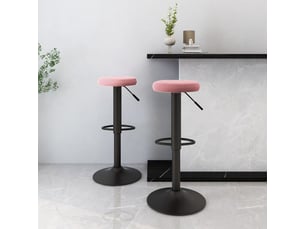 Lot de 2 tabouret de bar, chaise de bar rose velours shl2102