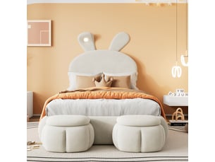 Lit simple 90x200 cm <strong></strong> <strong>Fay Lum</strong> coloris beige