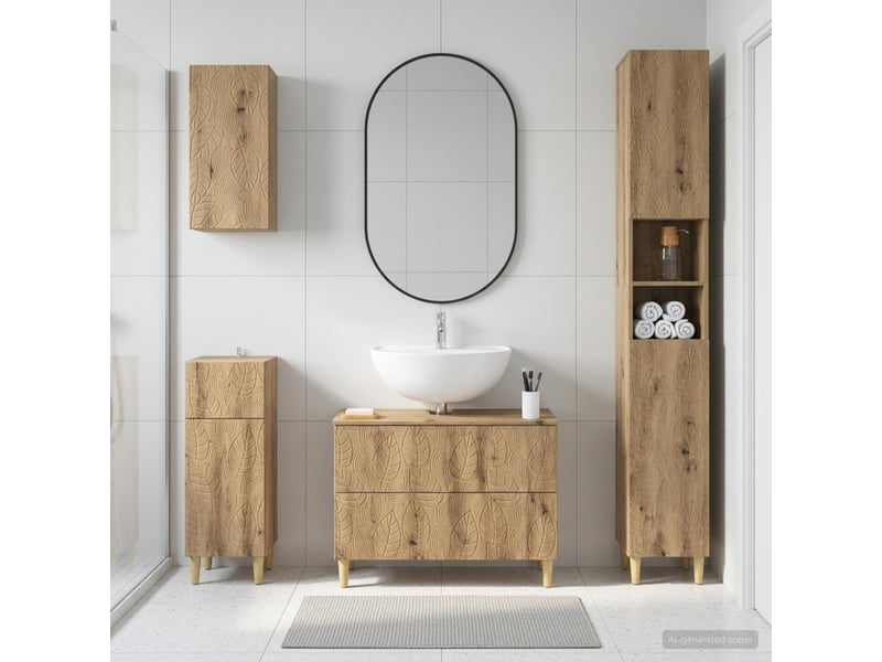 Ensemble de 4 pièces d'armoires de salle de bain delft cf63258 - Conforama B