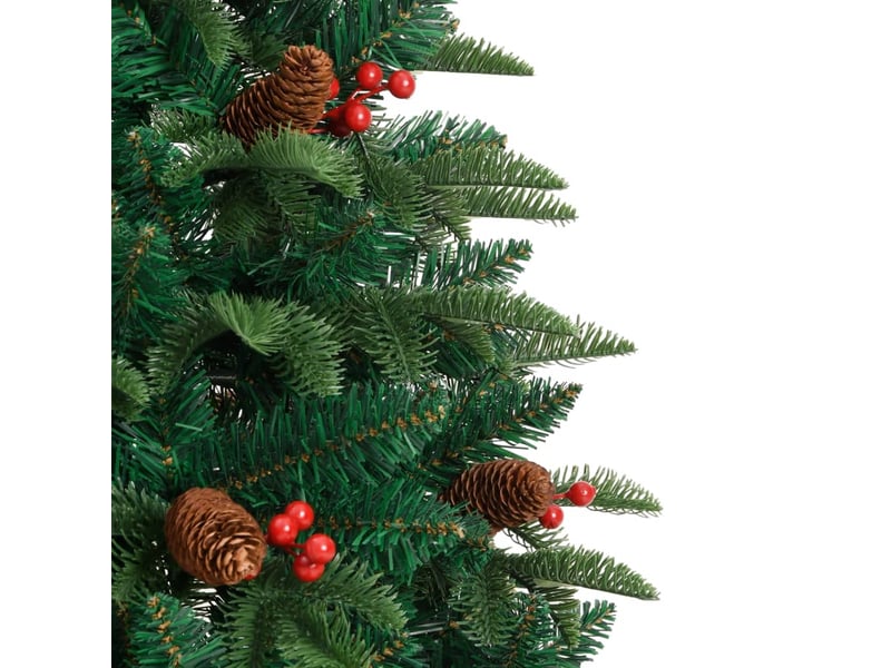  Sapin de noël artificiel, arbre de noël avec pommes de pin et baies 150 cm shl2575  - Conforama E