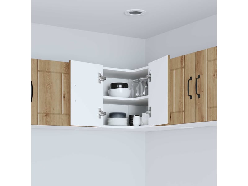 Meuble mural de cuisine, armoire d'angle cuisine lucca chêne artisanal 57x57x40cm - Conforama D