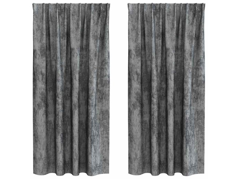  Lot de 2 rideaux en velours, rideaux de fenêtre gris 175 x 140 cm velours cf44202  - Conforama A