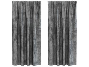 Lot de 2 rideaux en velours, rideaux de fenêtre gris 175 x 140 cm velours cf44202