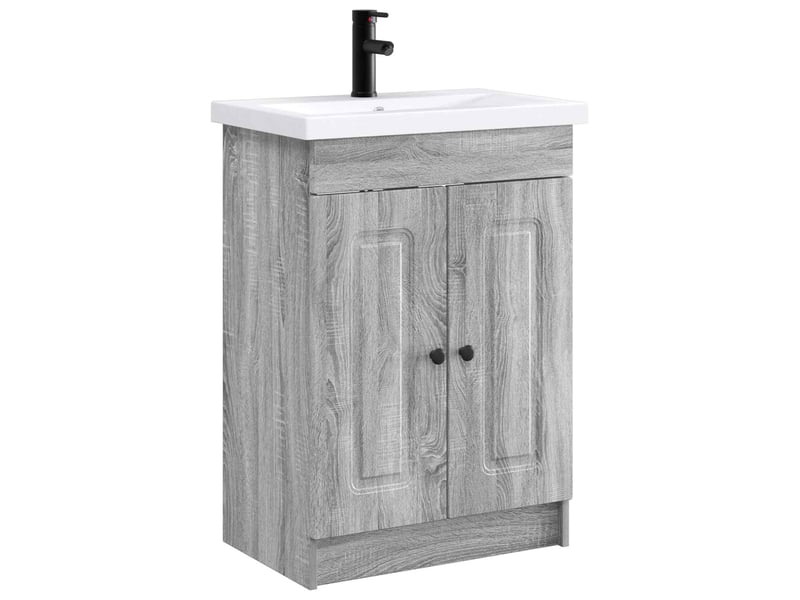 Ensemble de mobilier de salle de bain sonoma gris shl1939 - Conforama A