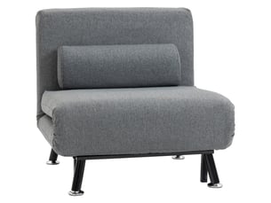 Fauteuil convertible 1 place avec dossier réglable gris foncé 75 x 70 x 75 cm