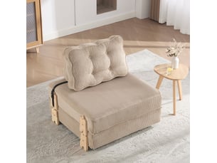 Fauteuil convertible <strong>MODENVIE</strong> <strong></strong> Velours côtelé beige vendu A l'unité