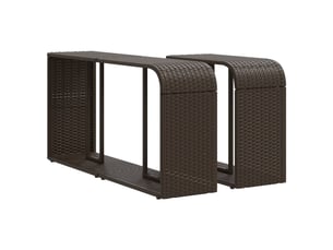 Lot de 2 étagères de rangement marron résine tressée cf42810