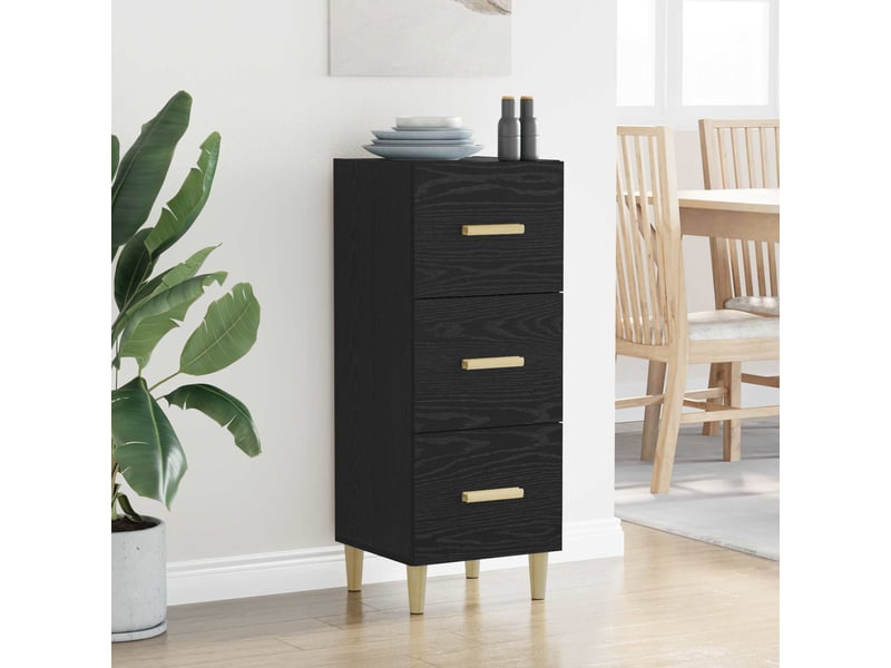  Buffet - bahut - meuble de rangement chêne noir 34,5 x 34 x 90 cm bois d'ingénierie  - Conforama D