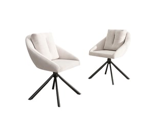 Lot de 2 chaises de salle à manger pivotantes en velours beige