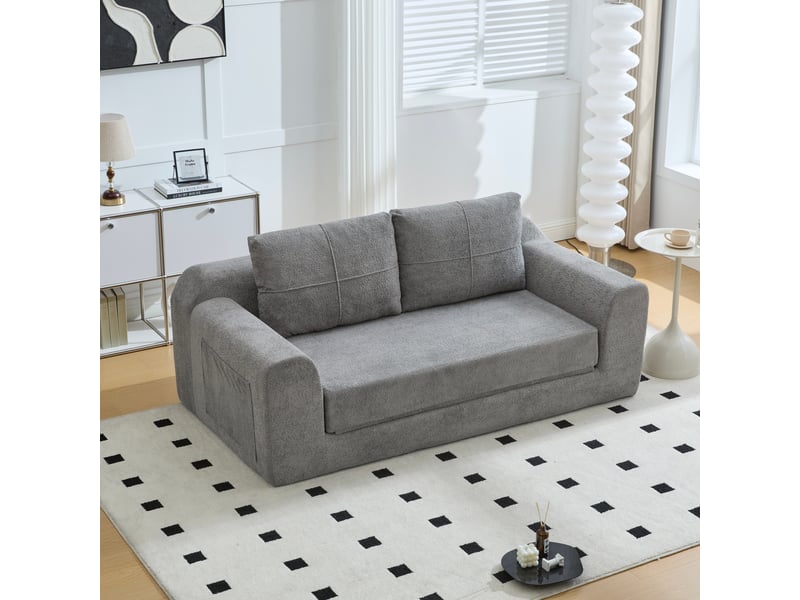 Canapé convertible, canapé-lit, gris foncé, pliable, design moderne, 179 x 95 x 79 cm, mobilier pour espace de vie, pour salon - Conforama A