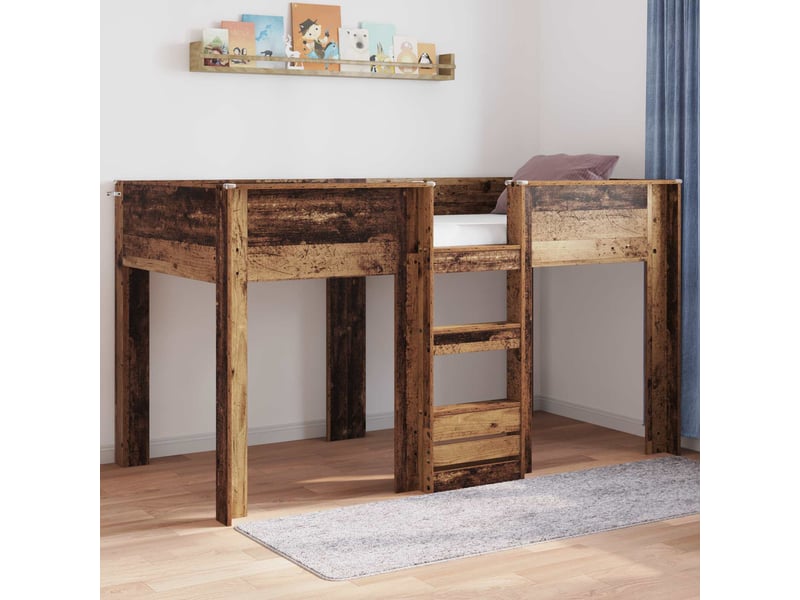  Lit superposé pour enfants - lit jeune bois ancien 90 x 190 cm  - Conforama B