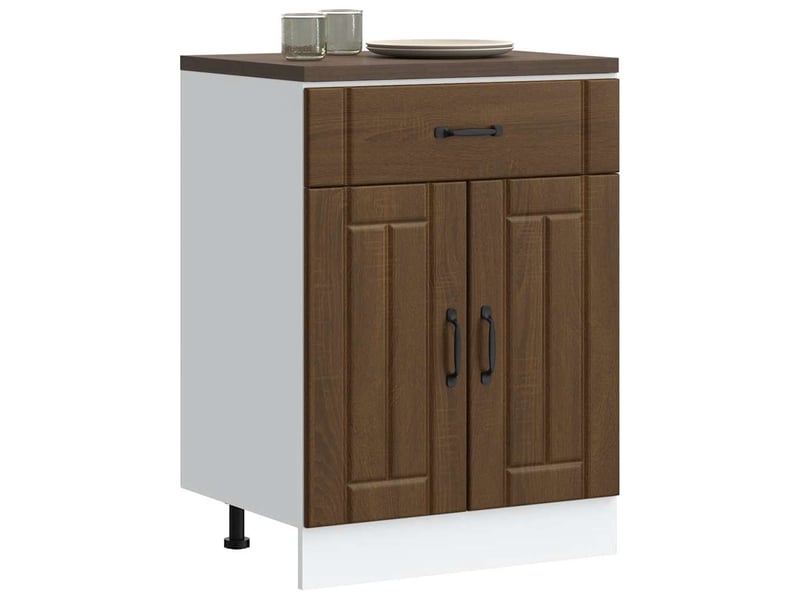  Meuble de rangement, armoire de cuisine lucca chêne marron bois ingénierie shl1584  - Conforama B