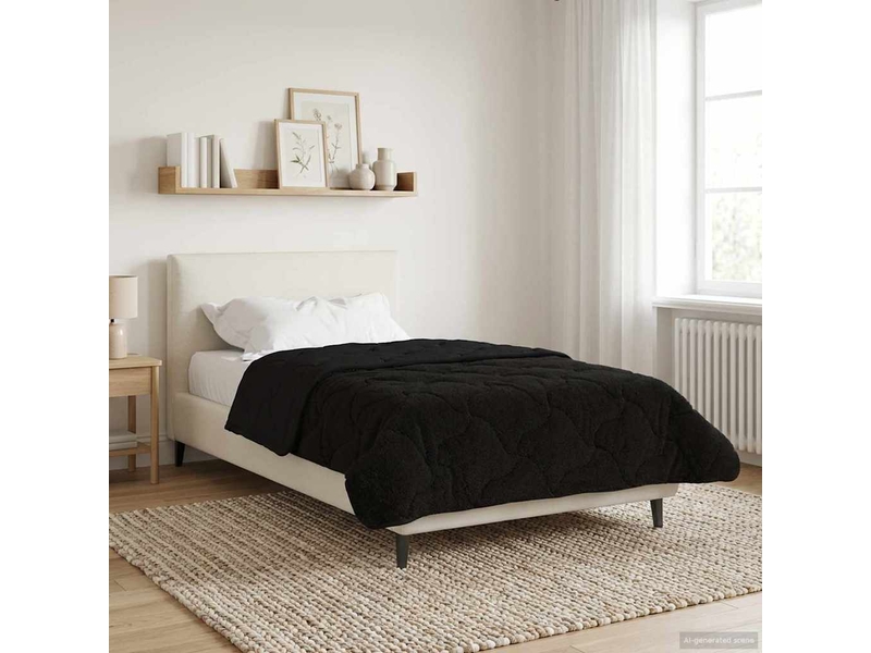  Duvet - couette complet toute l'année matelassé noir 155 x 220 cm  - Conforama B