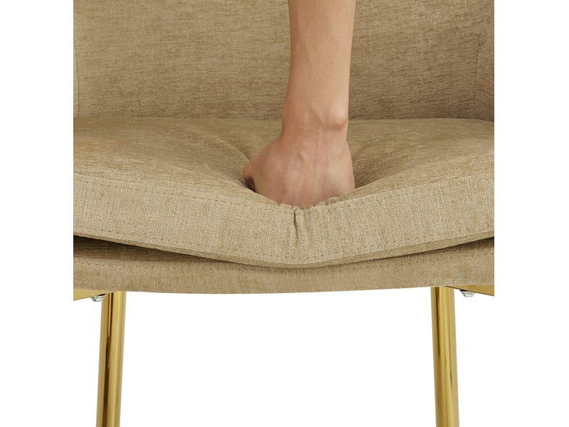  Lot de 6 chaises de salle à manger 61x59x78,5 cm avec accoudoirs marron et doré  - Conforama D