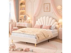 Lit 2 places 140x200 cm <strong>DAHUEN</strong> <strong></strong> coloris beige