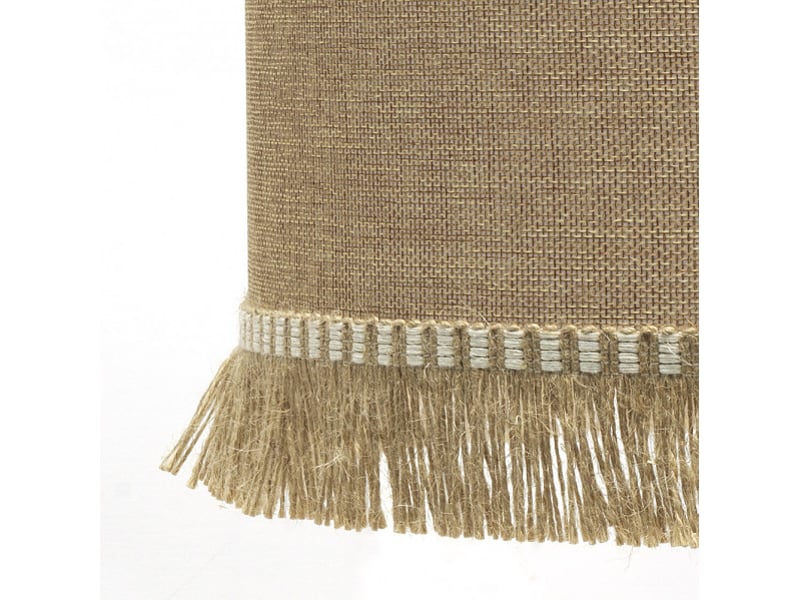  Fabrilamp sibila grande lampe à poser noire et sable, abat-jour en toile de jute à franges, 1 x e27, 62 cm 186371109 - Conforama C