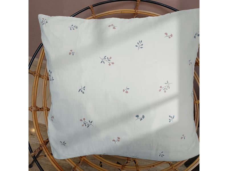  Parure de lit imprimée en gaze de coton, fleurettes 200x200+2x65x65cm  - Conforama E