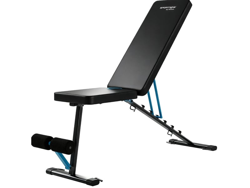  Banc de musculation réglable 115 x 32,5 cm – noir – dossier 7 positions, extension jambes pliable  - Conforama A